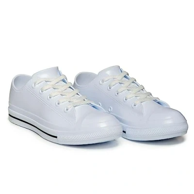 Image of Womens Waterproof Lace up Slip Resistant Trainers Athletic Lightweight Jelly Walking Shoes Sneakers (White, UK Footwear Size System, Adult, Women, Numeric, Medium, 7)