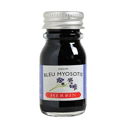 Image of Herbin 11515T 10ml bottle of ink for fountain pens and roller (product without packaging zero waste objective), Bleu myosotis/forget me not Blue