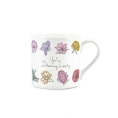 Image of You&#039;re Blooming Lovely Valentines Day Anniversary Love Mug Bone China White Coffee/Tea Present Romantic Gift
