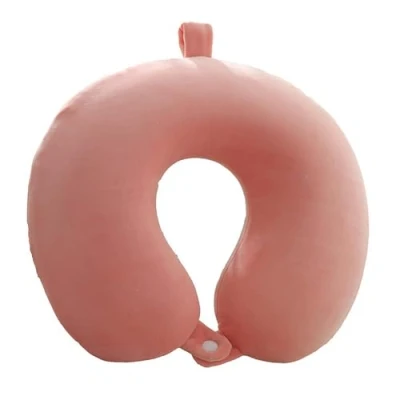 Image of kierain Travel Pillow Memory Foam Neck Support Pillow,Luxury Compact &amp; Lightweight Quick Pack for Camping,Sleeping Rest Cushion (Pink)