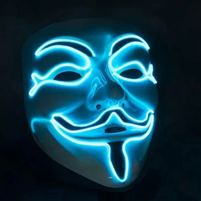 Image of GOODS+GADGETS V As For Vendetta Mask Guy Fawkes Halloween Carnival Anonymous (LED illuminated)