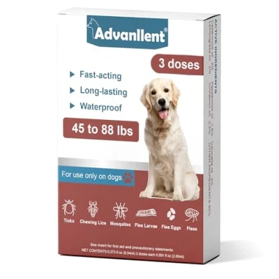 Image of Natural Spot on Flea and Tick Treatment for Dogs, Prevention Dog Treatment, Fast Acting &amp; Waterproof, 3 Pipettes
