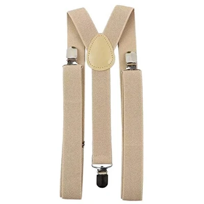 Image of DB Dickie Bow Mens Vintage Braces Adjustable Heavy Duty Clasps (Cream) suitable for formalwear, office, weddings, parties, grooms &amp; groomsmen outfits
