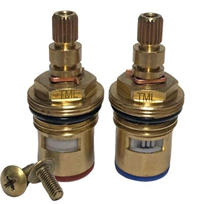 Image of Pair of Tap Magician Replacement Ceramic Disc Quarter Turn Cartridges (Pair) 20 Teeth BSP 1/2&quot; SUPPLIED WITH SOLID BRASS SCREWS (Q551J)