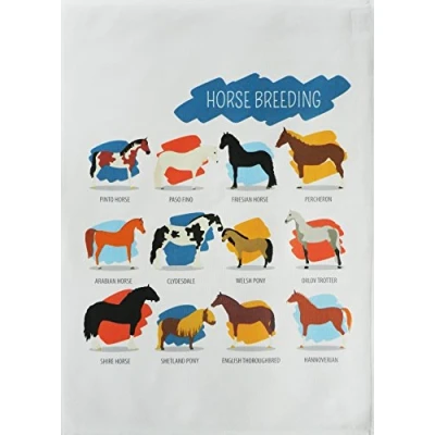 Image of Half a Donkey Breeds of Horse Large Cotton Tea Towel