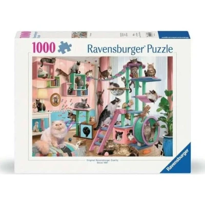 Image of Ravensburger Cat Tree Heaven 1000 Piece Jigsaw Puzzle for Adults 12000875 Handcrafted Tooling, Made in Germany, Every Fits Together Perfectly