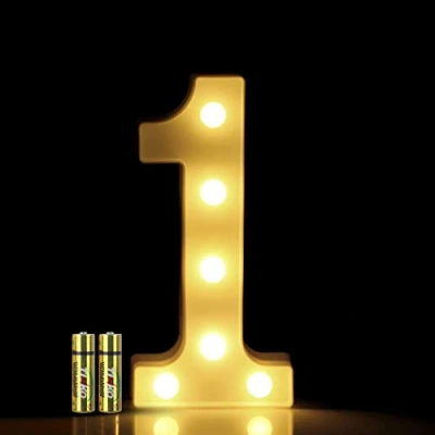 Image of HONPHIER® LED Number Lights Marquee Decoration Light Up Numbers Night Sign for Home Party Wedding Anniversary Decor Battery Operated (1)