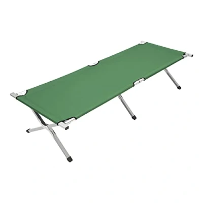 Image of Milestone Green Folding Single Aluminum Camp Bed