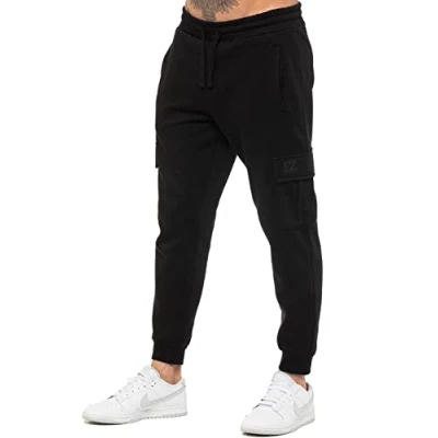 Image of 989Zé ENZO Mens Cargo Jogging Trousers Sweatpants Casual Gym Regular Fit Joggers Bottoms EZJGC599 Jogger Black XXL