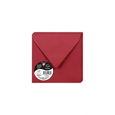 Image of Clairefontaine Ref 5588C Pollen Envelopes (Pack of 20) 140 x 140mm Sized, 120gsm Paper, Gummed Seal, Inkjet &amp; Laser Printer Compatible, Acid Free Intensive Red