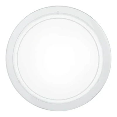 Image of Eglo Planet 1 Ceiling lamp, White Steel and Lacquered Glass Wall Light, E27 Socket