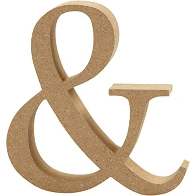 Image of Create Crafts 56336 MDF Symbol (13cm H, 2cm Thick) &amp;, Wood, Brown, 12 x 2 13 cm