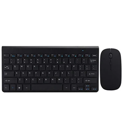 Image of Cuifati Wireless Keyboard+Mouse Set,Ultra Thin Mute Keyboard &amp; Mouse Combos,Mini Home Office Set,Ergonomic Design and Mouse,for Desktop Computer,Laptop,PC,Windows(Black)