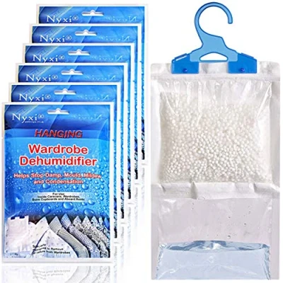 Image of Nyxi Set of 3 Hanging Interior Wardrobe Dehumidifier 230g Each Bag Ideal to stop damp, mould mildew &amp; condensation For Wardrobe, Home, Kitchen, Garage, Bedroom, Caravan, Office, Basement etc