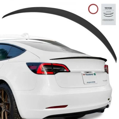 Image of VEVOR GT Wing Car Spoiler, 48.2 inch Compatible with Tesla Model 3, High Strength ABS Material, Baking Paint, Rear Spoiler Wing, Racing Spoilers for Cars, Matte Black