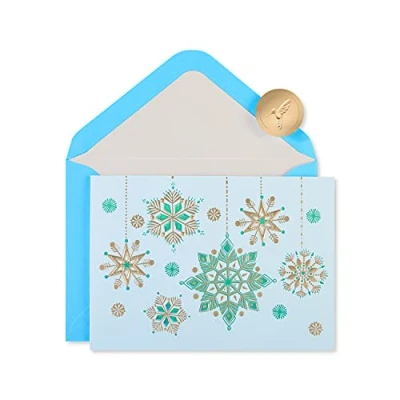 Image of Papyrus Holiday Cards Boxed with Envelopes, Splendor of the Season, Hanging Snowflakes (12 Count)