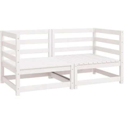 Image of vidaXL Garden Corner Sofas 2 pcs White Solid Wood Pine