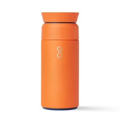 Image of Ocean Bottle Recycled Stainless Steel Brew Flask Eco Friendly &amp; Reusable Sun Orange 350ml