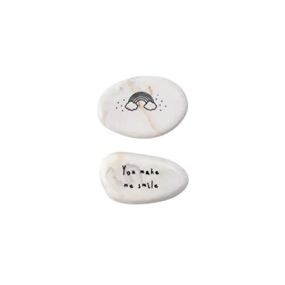 Image of CGB Giftware Single Marble ‘You Make Me Smile&#039; Double Sided Decorative Pebble Stone Keepsake with Sentiment Wording and Design GB03514L