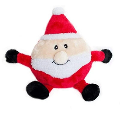 Image of ZippyPaws Holiday Brainey Santa Squeaky Plush Dog Toy