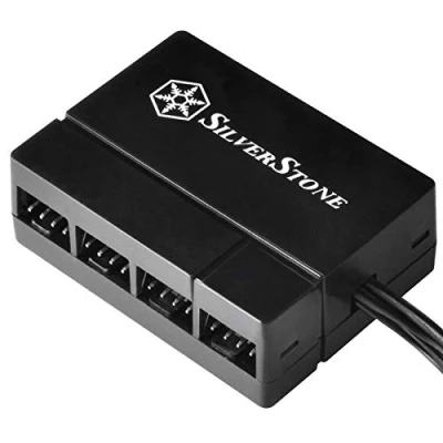 Image of Silverstone Technology 8 Port PWM Fan Hub/Splitter for 4 Pin &amp; 3 Fans* in Black SST CPF04 USA (Newest Version)