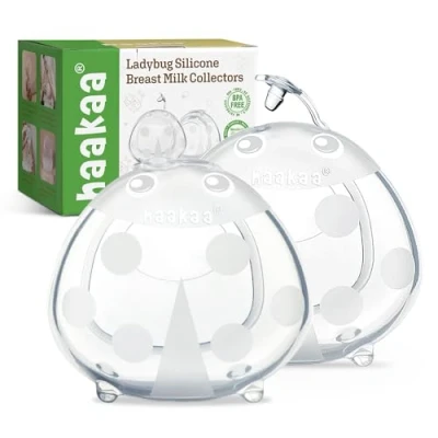 Image of haakaa Ladybug Milk Collector Wearable Breastmilk Breastfeeding Catchers Breast Savers, 2 PCS