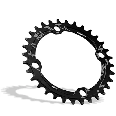 Image of Bike Chainring, 32/34/36/38T BCD 104 Mountain Steel Single Crank Chain Ring Repair Parts, Speed Chainring Suitable for Most Bicycle Road (38T Black)