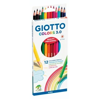 Image of GIOTTO Colors 3.0 Colouring Pencils, 12 Pieces in Assorted Colours, Ideal for Children, Parties and Schools