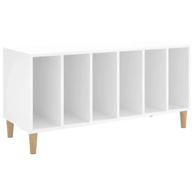 Image of vidaXL Record Cabinet Player Stand Engineered Wood Sideboard Ample Storage Space for LP Records TV Stand, Filing Ideal Living Room, Bedroom, Office White Finish