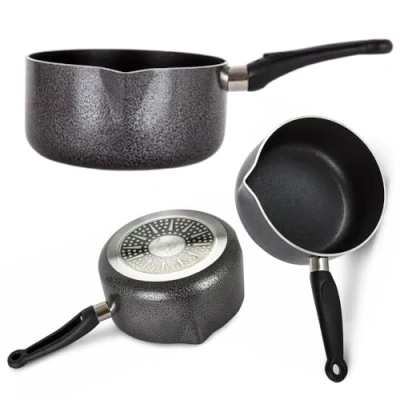 Image of Induction Non Stick Milk Pan with Pouring Lip: Perfect Small Saucepan for Cooking, Sauces, and Hob Kitchens Versatile in Premium Pots Pans Collection (20cm)