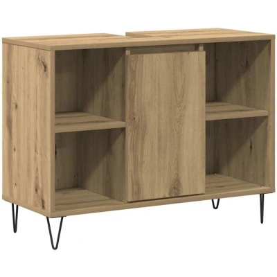 Image of vidaXL Bathroom Vanity Unit Artisan Oak Engineered Wood Medium