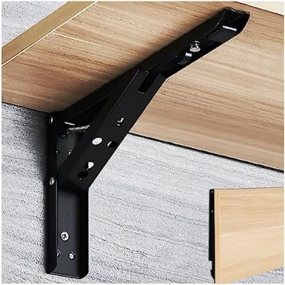 Image of Folding Shelf Brackets Hinges,90 Degree Self Locking Hinge,Fold Down Table Wall Mounted Hinges,Locking Hinges 90 Degree,Drop Leaf Floating Shelves 2 Pcs
