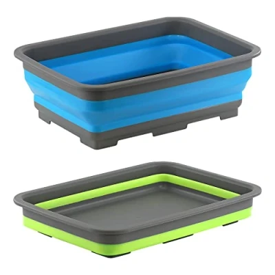 Image of Collapsible Washing Up Bowl Folding Washbasin Camping Picnic Baskets Laundry Basin Travel Outdoor Washtub for Dishes Sink