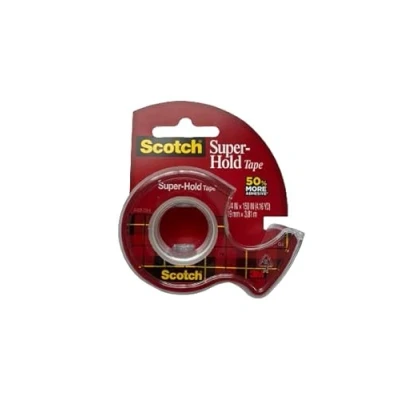 Image of Scotch Super Hold Tape, Transparent Finish, 50% More Adhesive, Trusted Favorite, 3/4 x 150 Inches, Dispensered