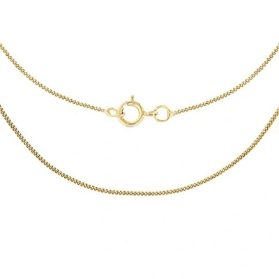 Image of Carissima Gold Women&#039;s 9 ct Yellow 0.6 mm Diamond Cut Curb Chain Necklace of Length 41 cm/16 Inch