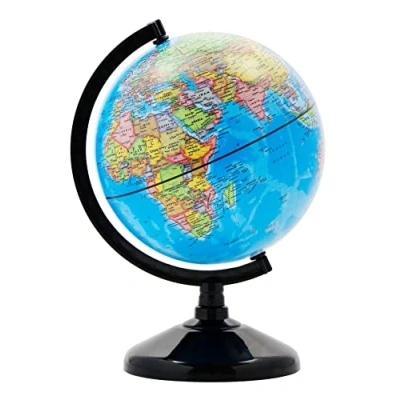 Image of Exerz Educational World Globe 14cm Political Map Swivel Rotating Desk Top Diameter
