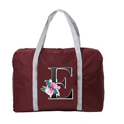 Image of Whitemarble Letter Printed Cabin Bag 45x36x20 for Easyjet Airlines Underseat Travel Holdall Carry on Hand Luggage Weekend Packable Duffel Bag,Sports Fitness (whitemarbleE)