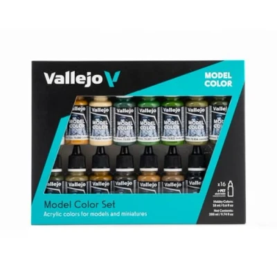 Image of Vallejo 70109 Model Color WWII Allies Acrylic Paint Set Assorted Colours (Pack of 16) X17ml