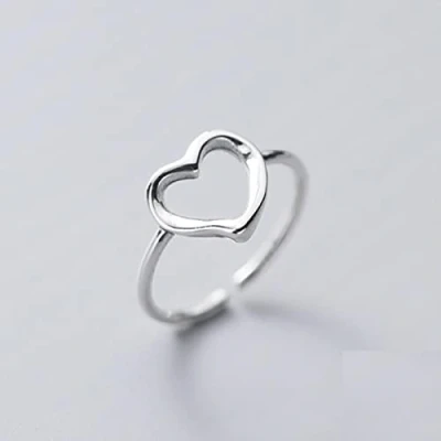 Image of ZLING Authentic 925 Sterling Silver Fashion Romantic Hollow Heart Opening Ring For Women Wedding Party S925 Jewelry