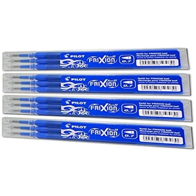 Image of Frixion BLS FR7 Rollerball Refill 0.4 mm Blue 4 x Set of 3