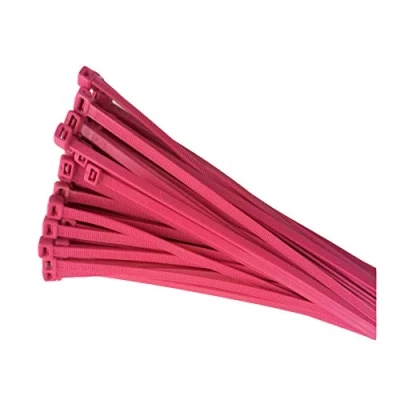 Image of 100 x Fluorescent Pink Cable Ties 300 4.8mm / Extra Strong Zip Tie Wraps