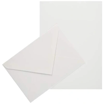 Image of Clairefontaine Ref 62200L G.Lalo Correspondence Set 10 x A5 (14.8 21cm) 100gsm Sheets + 5 Gummed Lined C6 (11.4 16.2cm) Envelopes Imperial Canvas Ivory