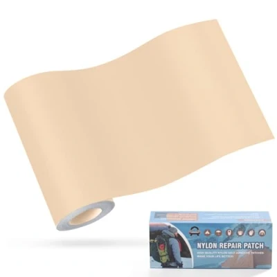 Image of OAZ 10x160 cm Nylon Repair Patches Fabric Patch Self Adhesive Tent Kit Waterproof Lightweight Tape for Clothing Down Jacket Sleeping Bag Beige