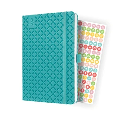 Image of SIGEL J4103 Jolie Weekly planner 2024, hardcover, 13,5 x 20,3 cm, 174 pages, petrol Blue