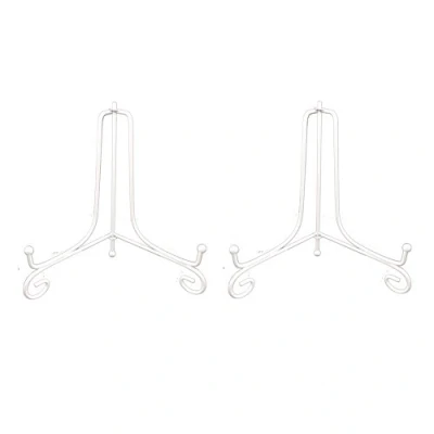 Image of Tincogo (2 pack) 6&quot; Iron Plate Stand, White Easel Display Photo Holder Displays Picture Frames, Cookbooks, Decorative Plates, Tablets and Art