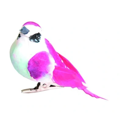 Image of Artemio 9 x 4.5 4 cm 3 Piece Birds on Clip, Multi Colour