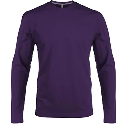 Image of Kariban NoTrash2003 Long Sleeved Crew Neck T Shirt, Easy to Wear in 20 Colours and Sizes S, M, L, XL, 2XL, 3XL 4XL Purple Small