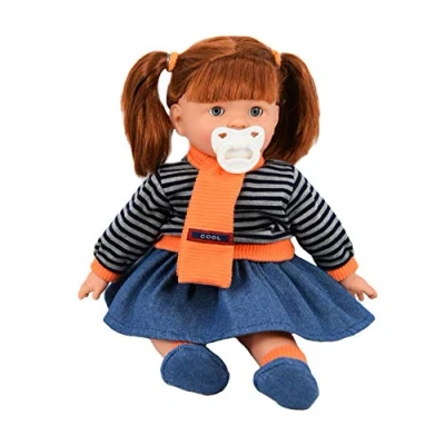 Image of The Magic Toy Shop Bibi Doll 18&quot; Realistic Lifelike Sleeping Soft Body Ginger Baby Dolls with Freckles &amp; Sounds (Girl)