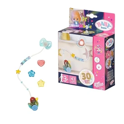 Image of BABY Born 830017 Birthday Interactive Magic Dummy 43 cm For Toddlers 3 Years and Up Opens Closes Doll&#039;s Eyes Includes Colourful Chain