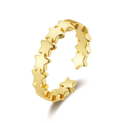 Image of Philip Jones Gold Plated Adjustable Star Band Ring